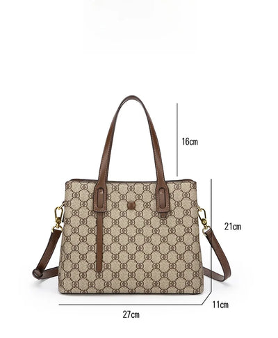 Ele Leather Printed Handbag Women's oulder Crossbody Bag Casual Tote Bag Soft Cowhide Large Capaci Faionable