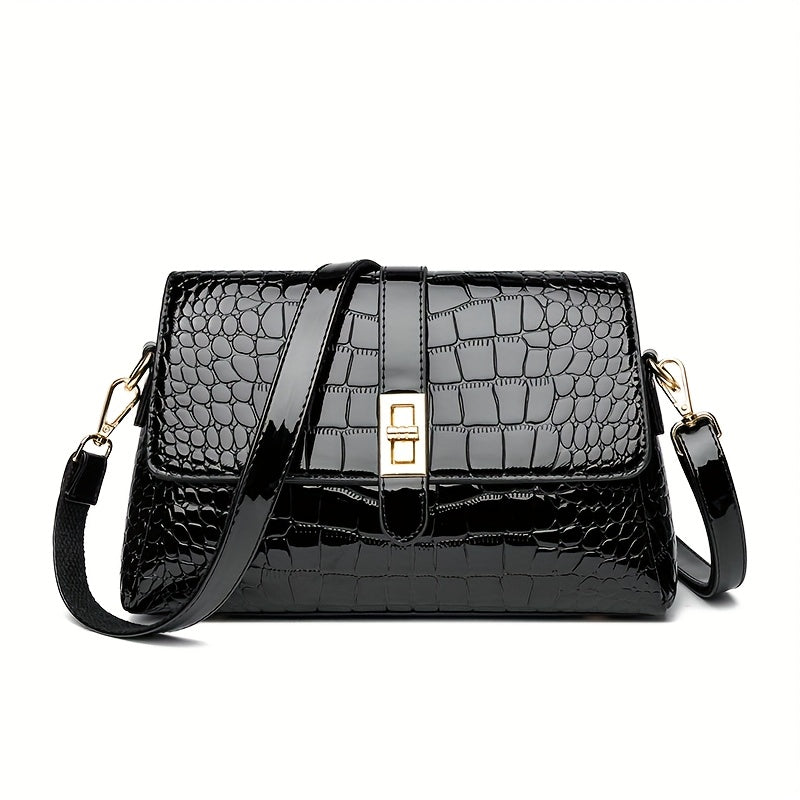 Women’s Elegant Snake Print PU Leather Crossbody Purse