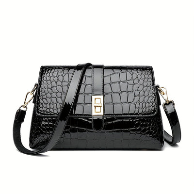 Women’s Elegant Snake Print PU Leather Crossbody Purse