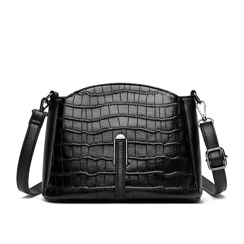 Women's Geometric Plaid Crossbody Bag