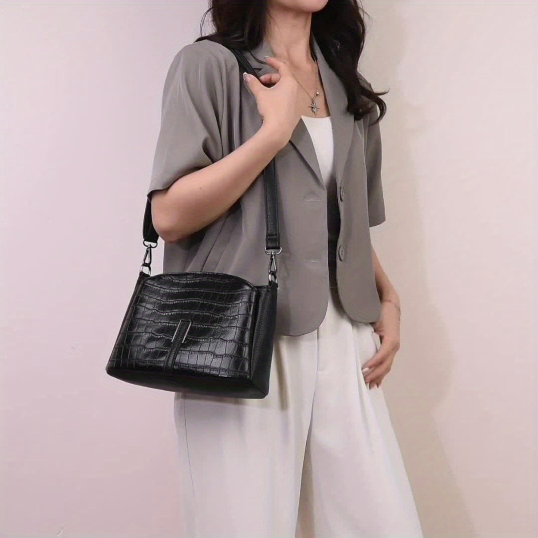 Women's Geometric Plaid Crossbody Bag