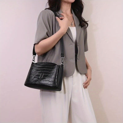 Women's Geometric Plaid Crossbody Bag