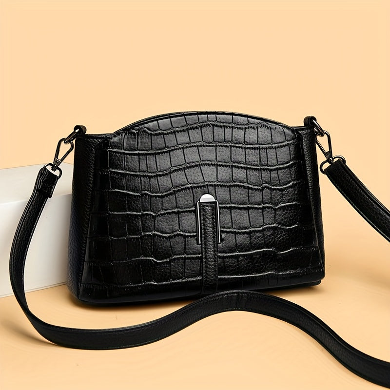 Women's Geometric Plaid Crossbody Bag