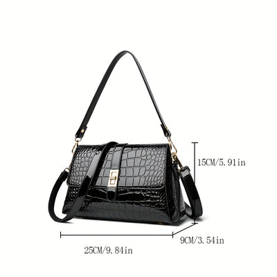 Women’s Elegant Snake Print PU Leather Crossbody Purse