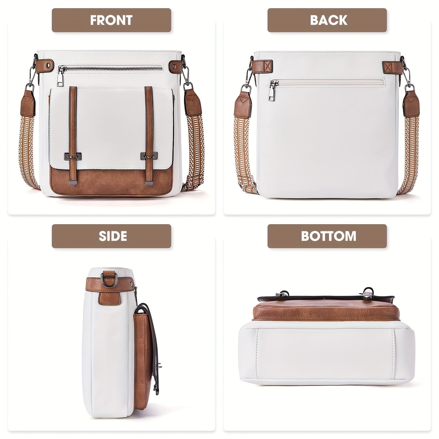 Women’s Large Capacity Crossbody Bag – Elegant Faux Leather