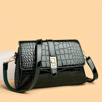 Women’s Elegant Snake Print PU Leather Crossbody Purse